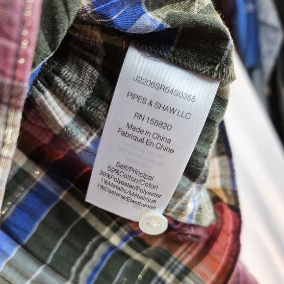 Veronica Beard Multicolor Plaid Blouse - Picture 16 of 16